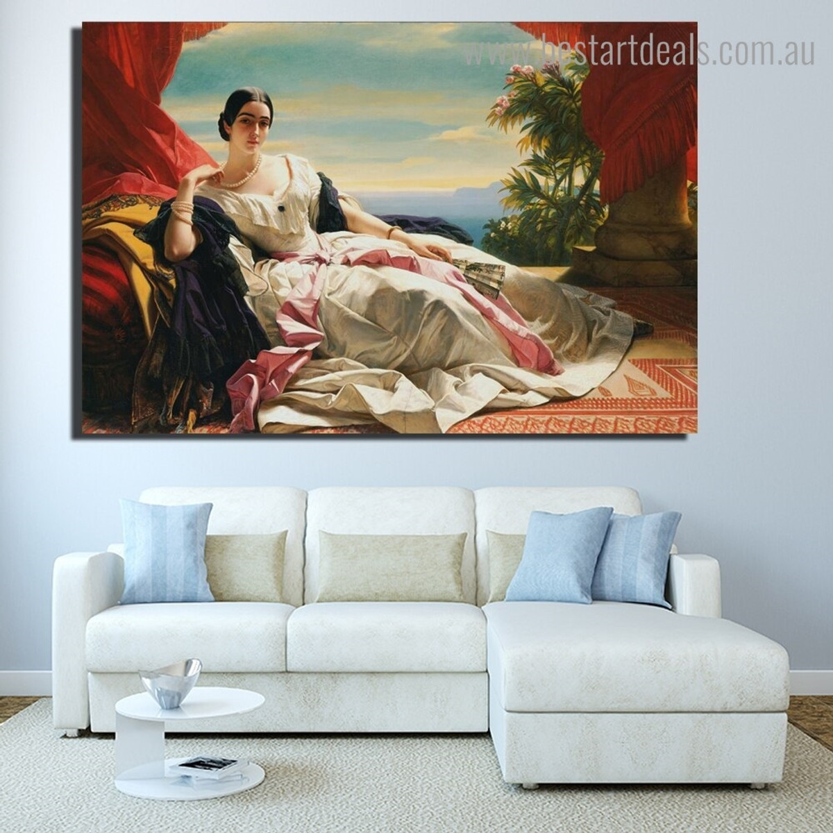 Portrait of Leonilla Reproduction Framed Painting Photo Canvas Print for Room Wall Decoration