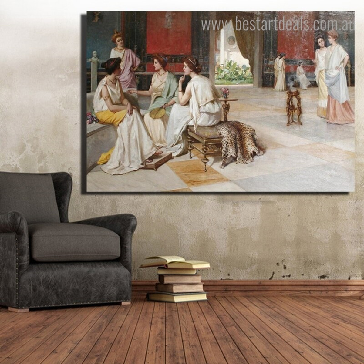 Intrigue Reproduction Framed Painting Pic Canvas Print for Room Wall Finery