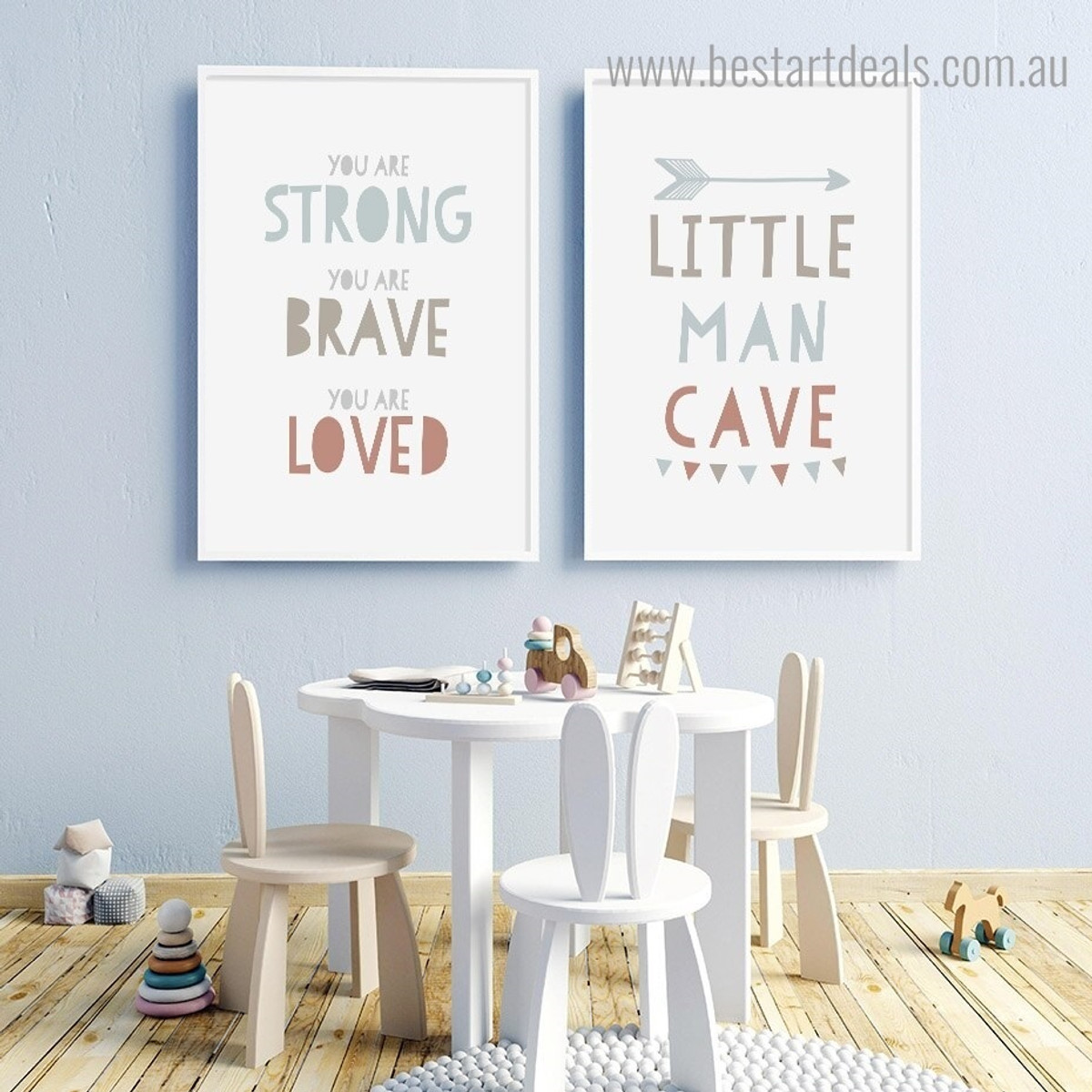 You are Brave Kids Quote Framed Painting Photo Canvas Print for Room Wall Decoration