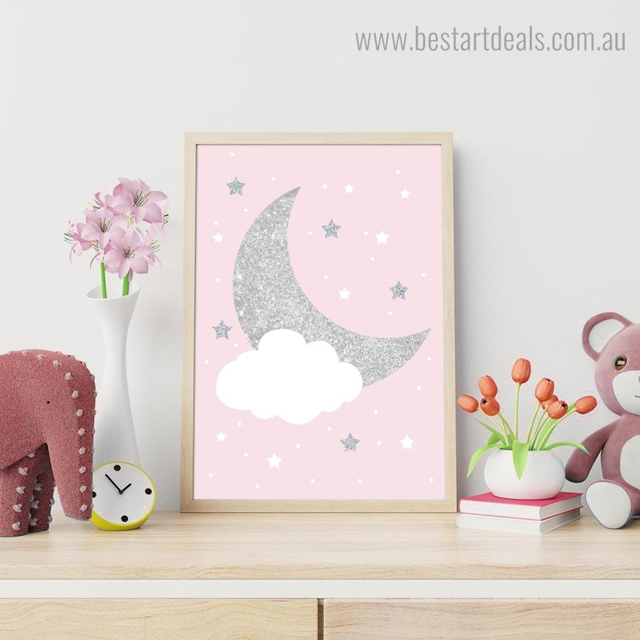 Phoebe Stars Kids Modern Framed Effigy Picture Canvas Print for Room Wall Outfit