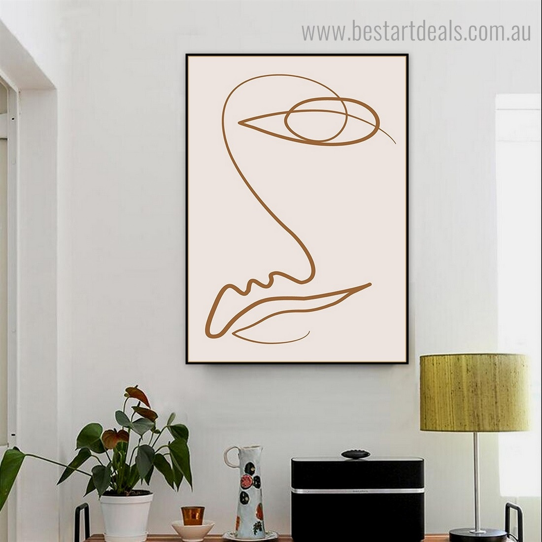 Sunset Vibes Abstract Framed Painting Photo Canvas Print for Room Wall Ornament