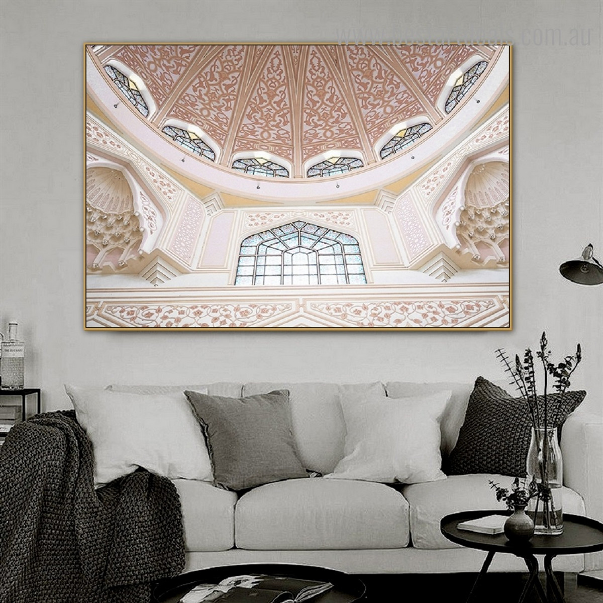 Putra Mosque Religious Framed Artwork Photograph Canvas Print for Room Wall Adornment