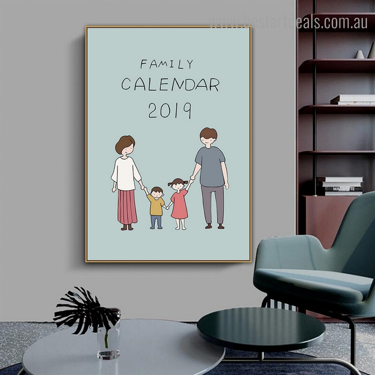 Family Calendar Abstract Kids Framed Painting Photograph Canvas Print for Room Wall Assortment