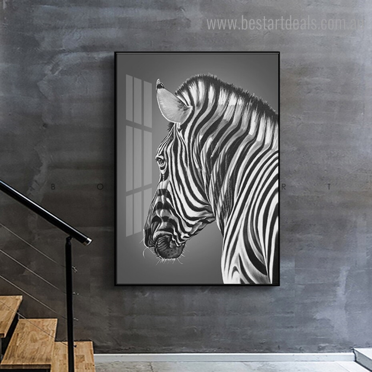 Black Zebra Animal Modern Framed Painting Picture Canvas Print for Room Wall Assortment