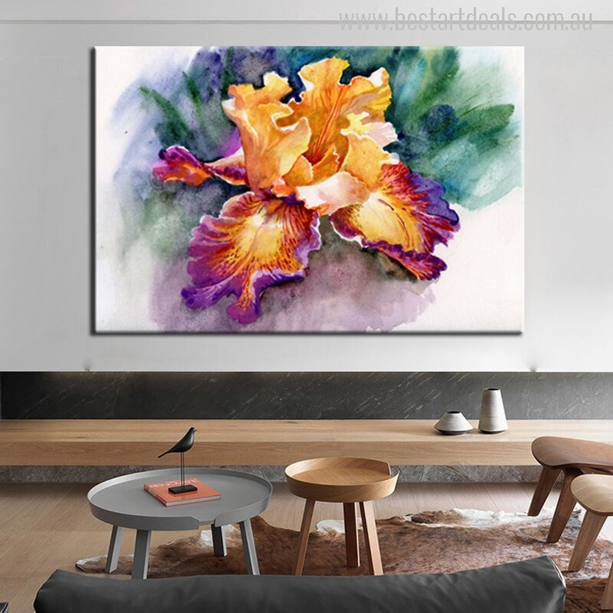 Irises Flower Painting Canvas Print for Room Wall Decor