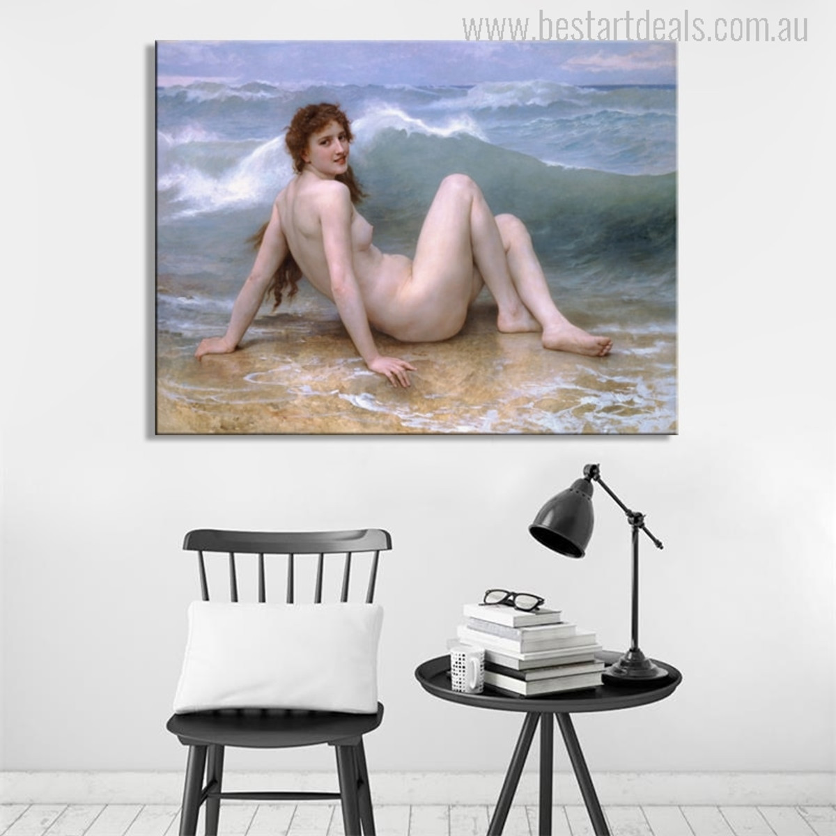 William Adolphe Bouguereau Painting The Wave (1896) Painting Print
