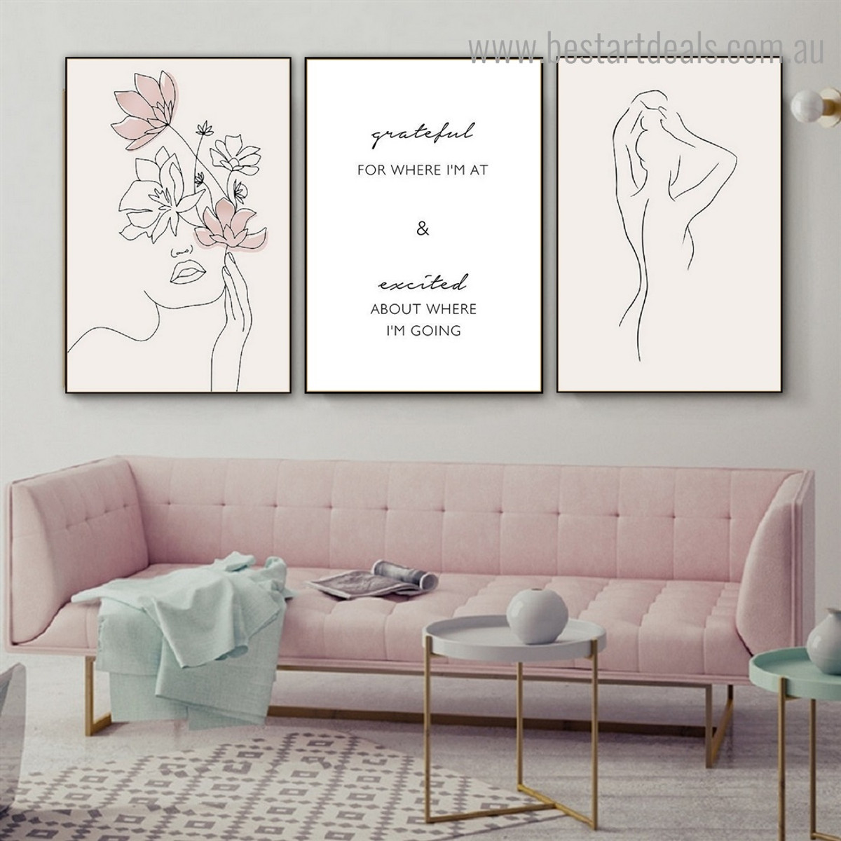 Grateful Abstract Contemporary Framed Artwork Portrait Canvas Print for Room Wall Tracery