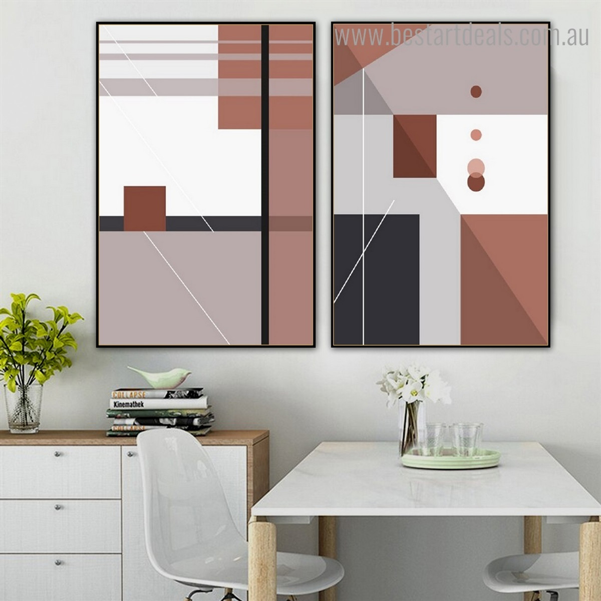 Square Circular Rectangle Abstract Contemporary Framed Artwork Photo Canvas Print for Room Wall Assortment