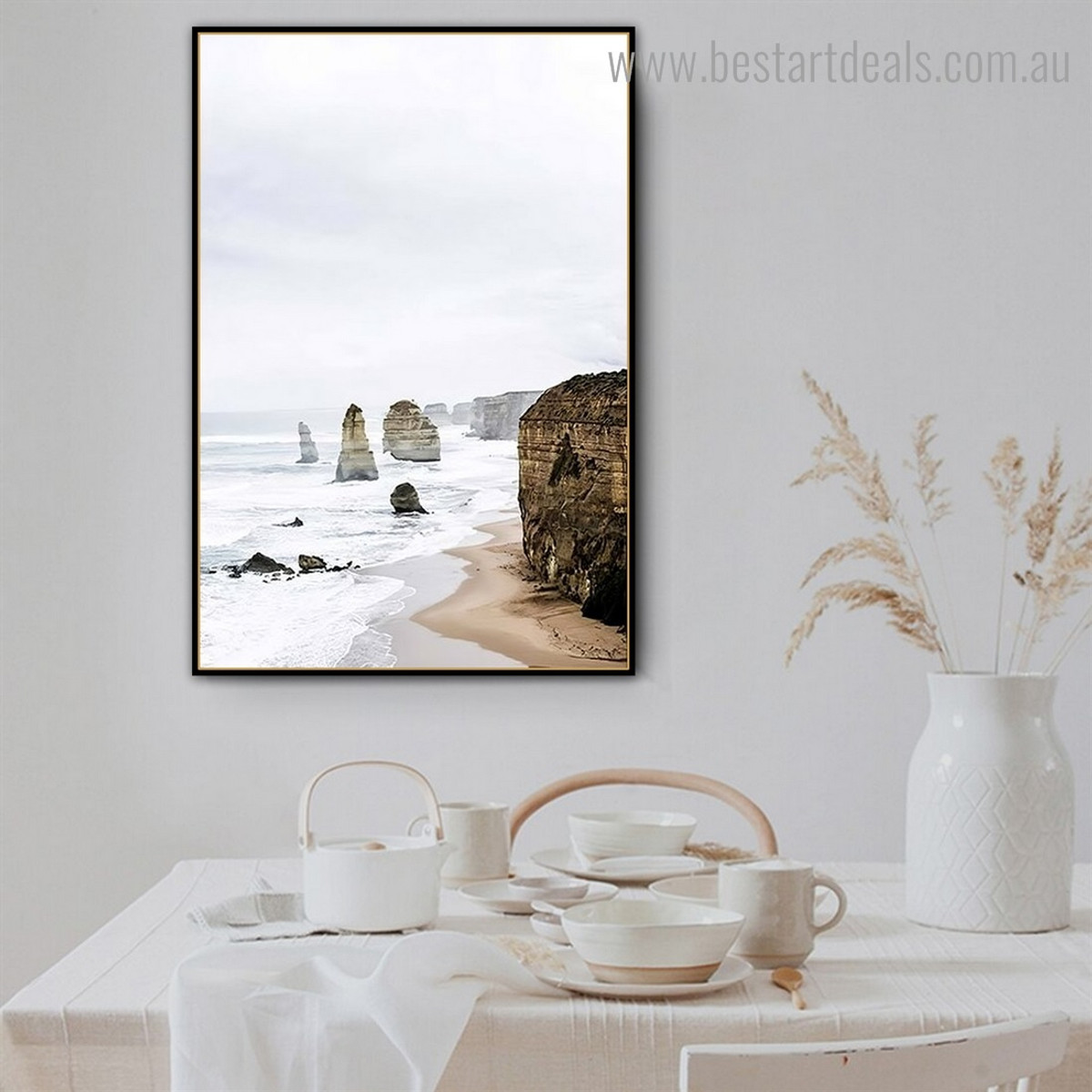 Twelve Apostles Landscape Nature Contemporary Framed Painting Image Canvas Print for Room Wall Finery