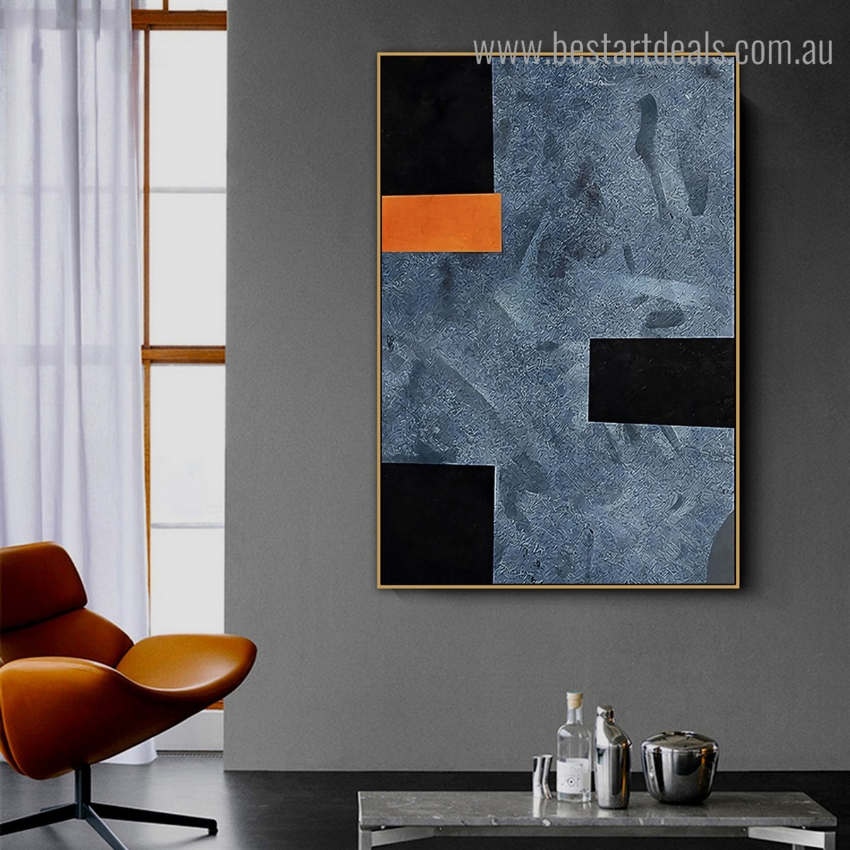 Rectangular Square Abstract Modern Framed Artwork Photo Canvas Print for Room Wall Decor