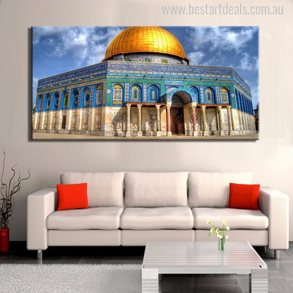 The Dome of the Rock Islamic Modern Picture Canvas Print