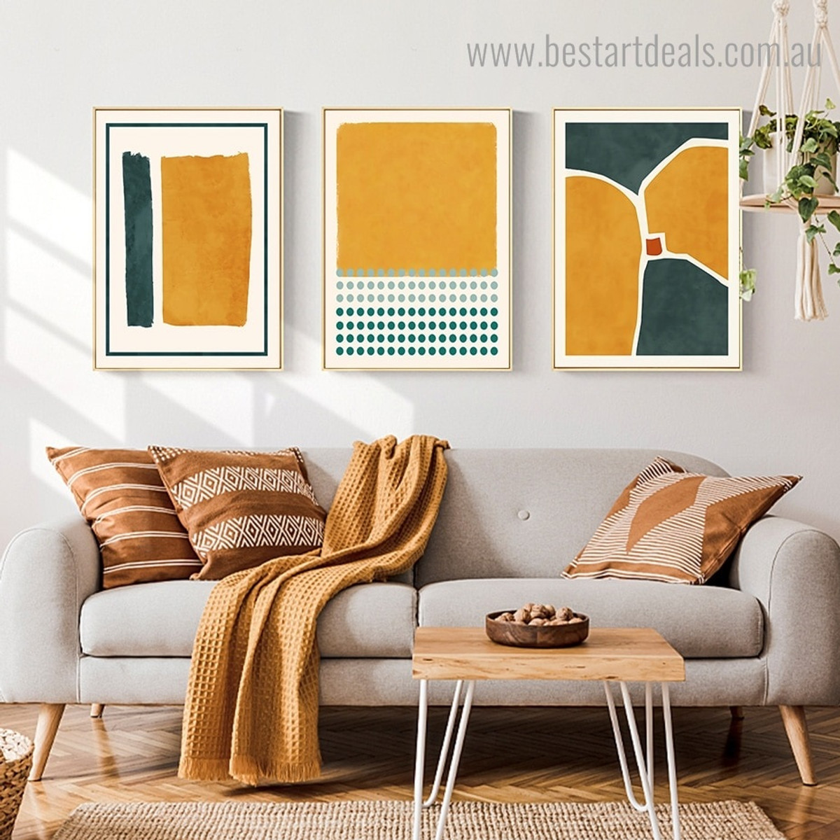 Annular Abstract Scandinavian Framed Artwork Image Canvas Print for Room Wall Disposition