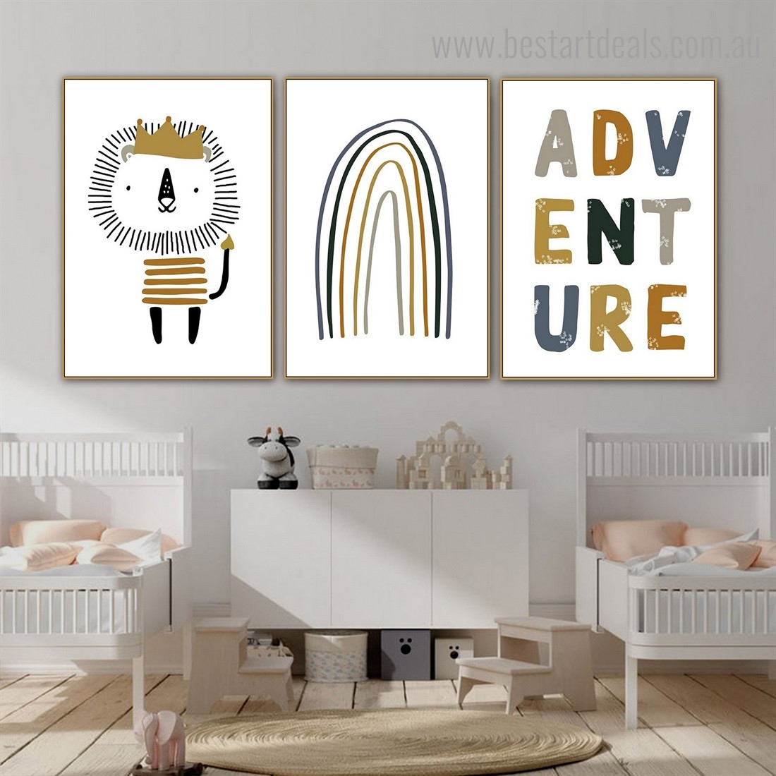 Rainbow Lion Animal Contemporary Framed Painting Pic Canvas Print for Room Wall Ornament