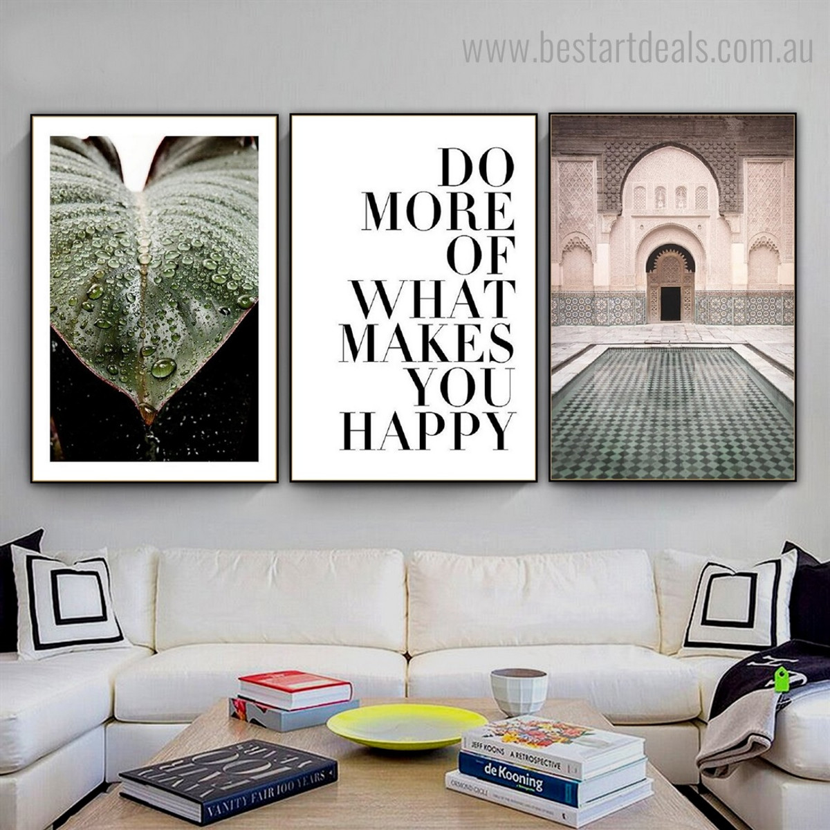 Makes You Happy Quote Contemporary Framed Painting Image Canvas Print for Room Wall Decor