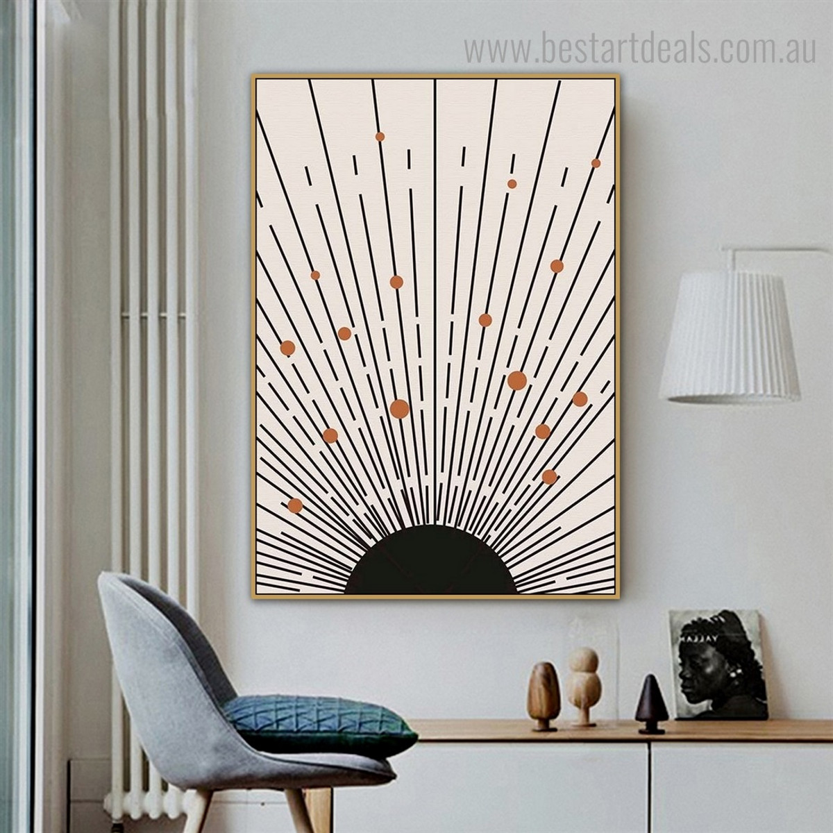 Half Sol Abstract Contemporary Framed Portraiture Image Canvas Print for Room Wall Embellishment