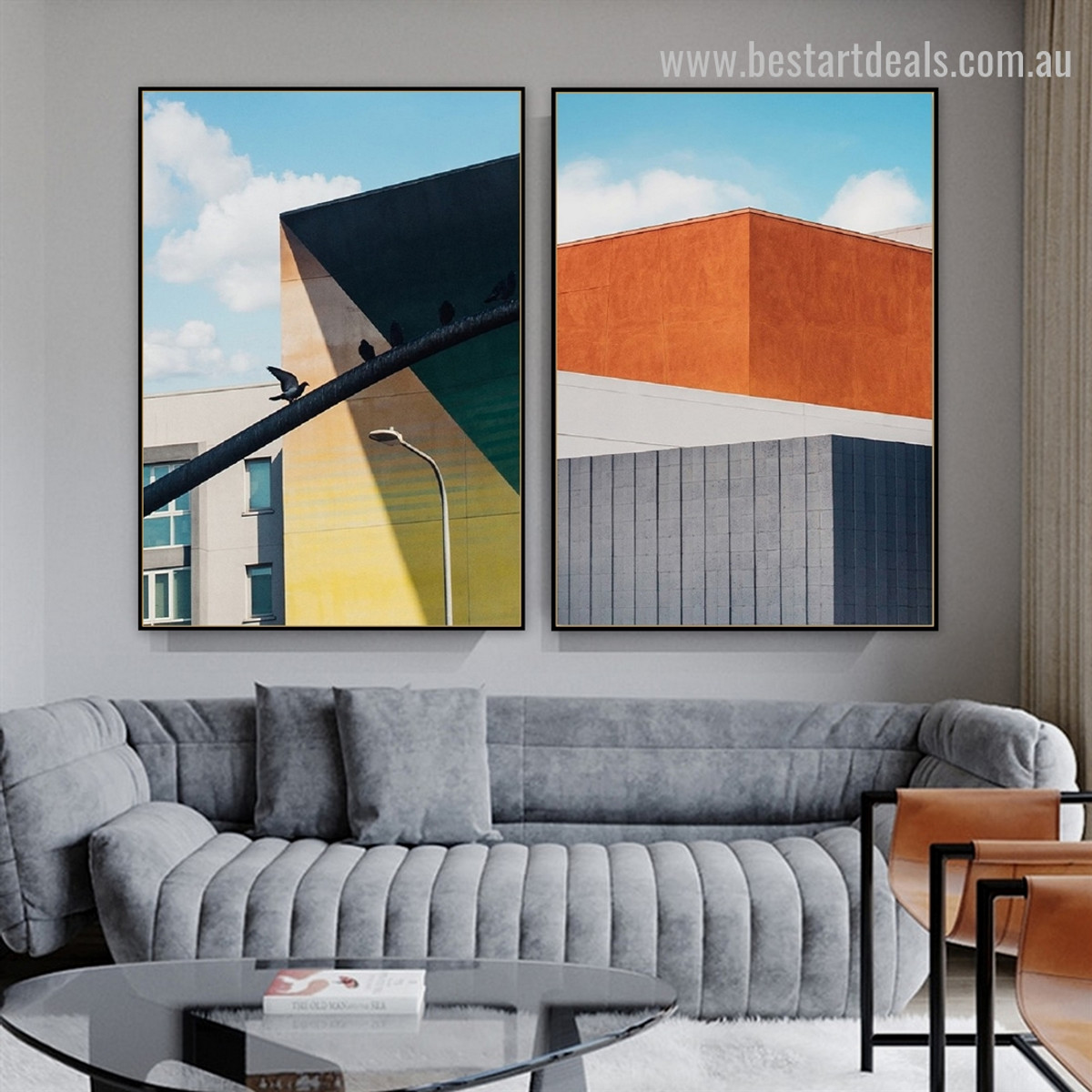 Voguish Pendent Abstract Architecture Framed Painting Photo Canvas Print for Room Wall Decoration