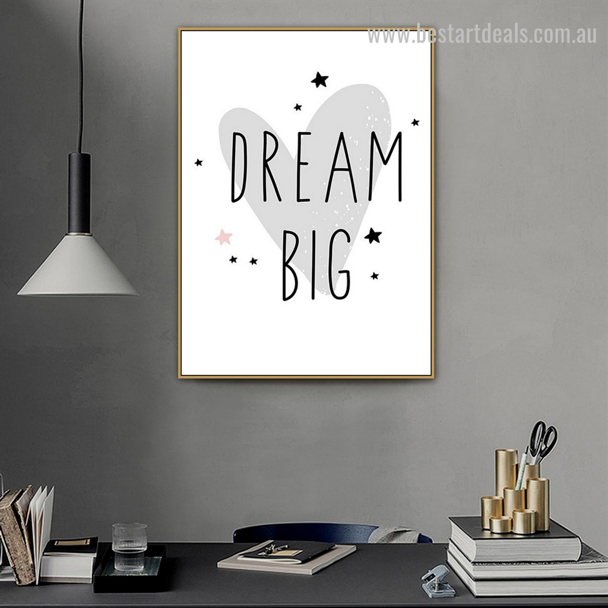 Big Reverie Abstract Typography Modern Framed Painting Pic Canvas Print for Room Wall Garnish