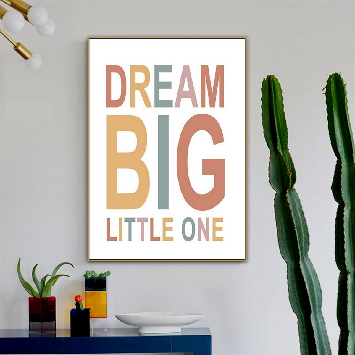 Beau Text Abstract Kids Typography Modern Framed Painting Image Canvas Print for Room Wall Décoration