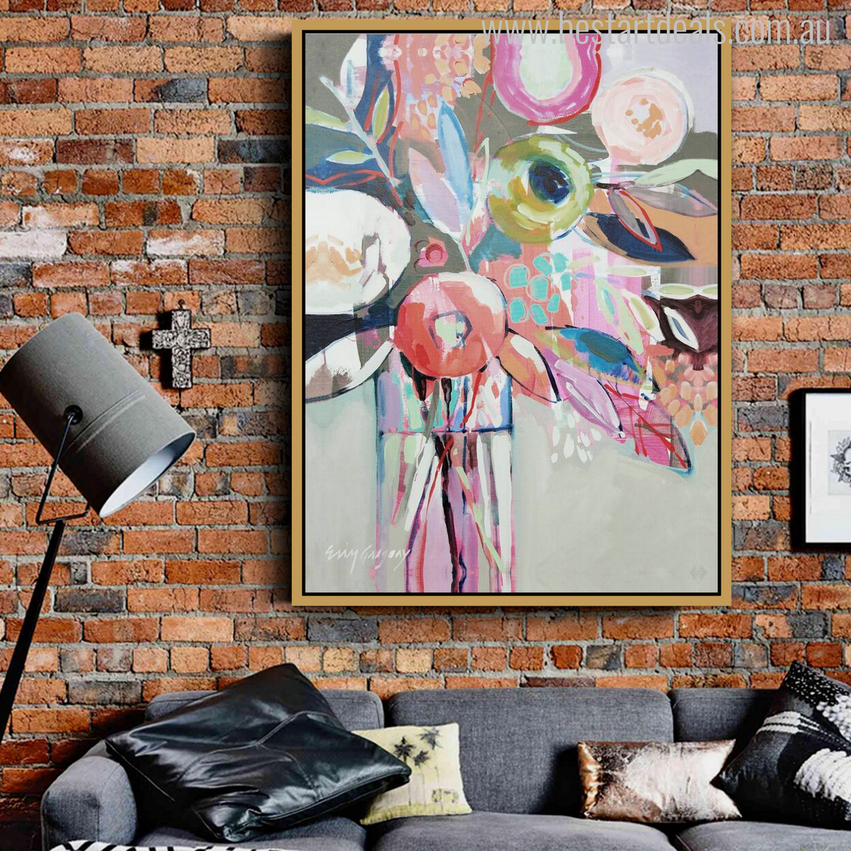 Hued Posy Abstract Watercolor Painting Canvas Print for Wall Decor