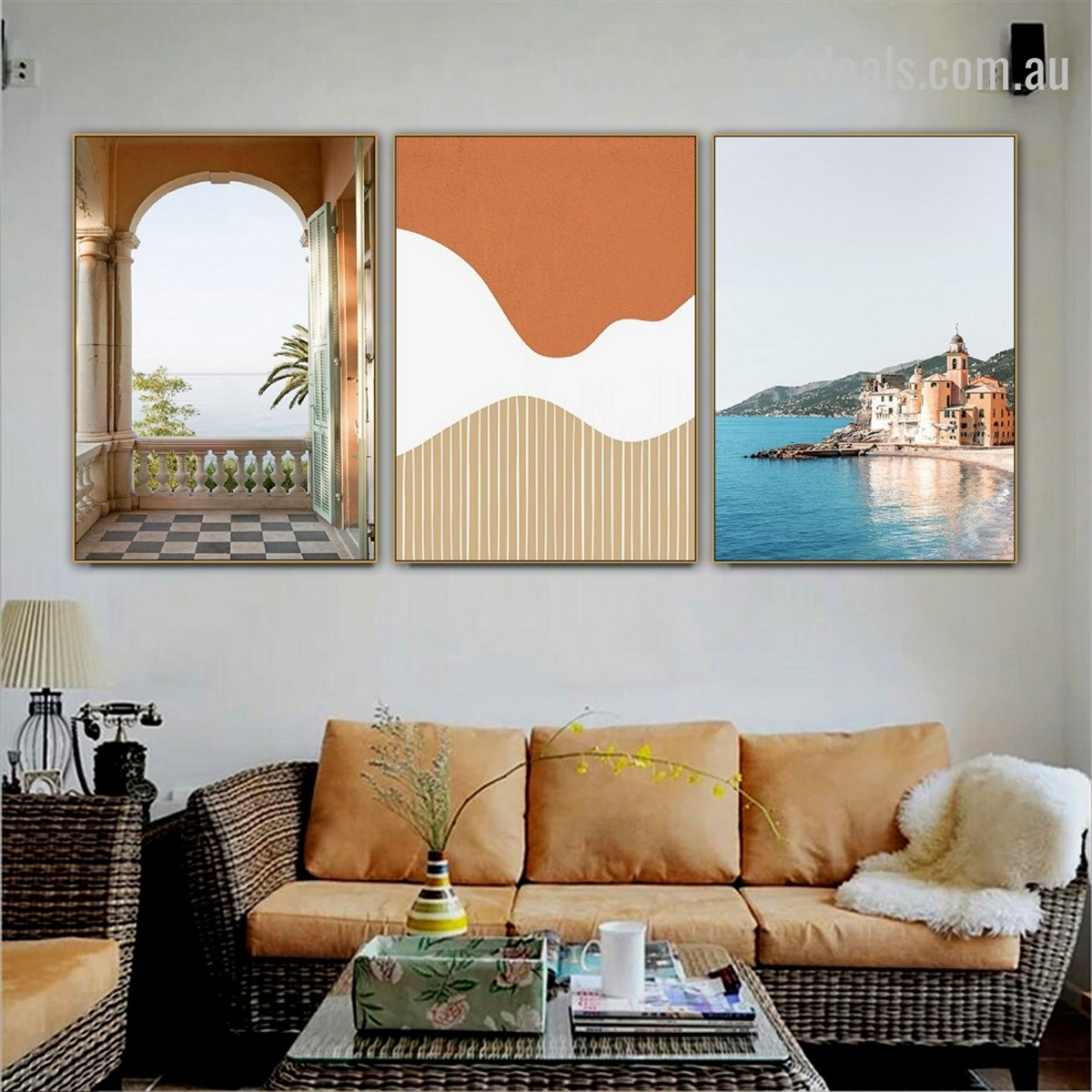 Biege Summer Walls Abstract Nature Landscape Modern Framed Painting Pic Canvas Print for Room Wall Décor