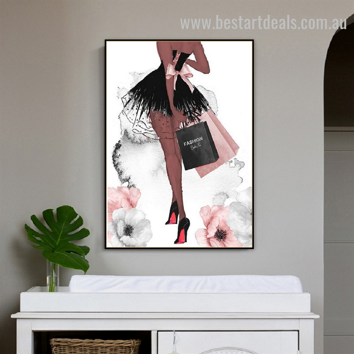 Fashion Hand Bags Abstract Figure Nordic Framed Painting Picture Canvas Print for Room Wall Onlay