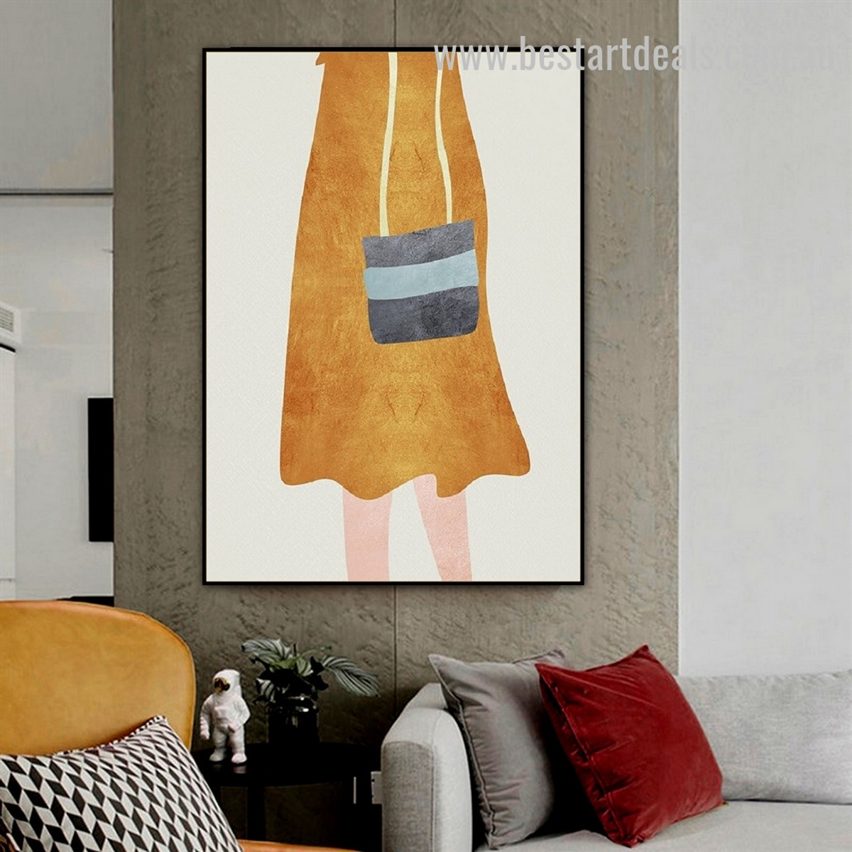 Black Pouch Abstract Figure Minimalist Nordic Framed Painting Picture Canvas Print for Room Wall Onlay