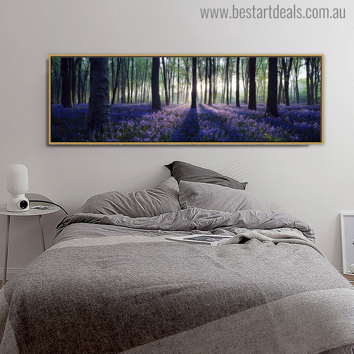 Forest Steppe Modern Landscape Painting Canvas Print for Bedroom Decor