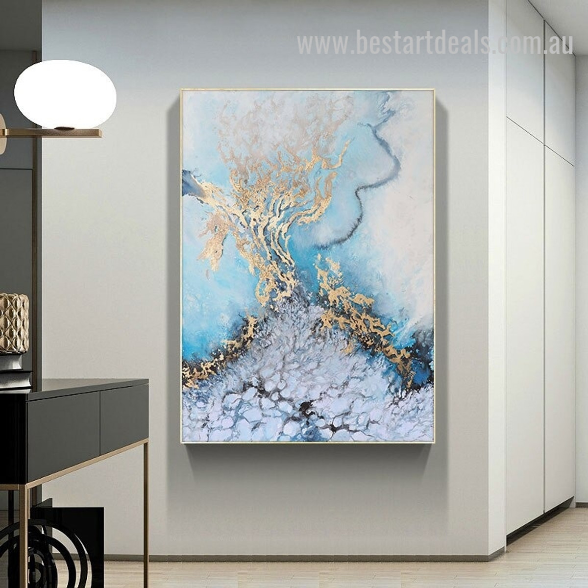 Sea Serous Abstract Landscape Nordic Effigy Pic Canvas Print for Room Wall Garniture