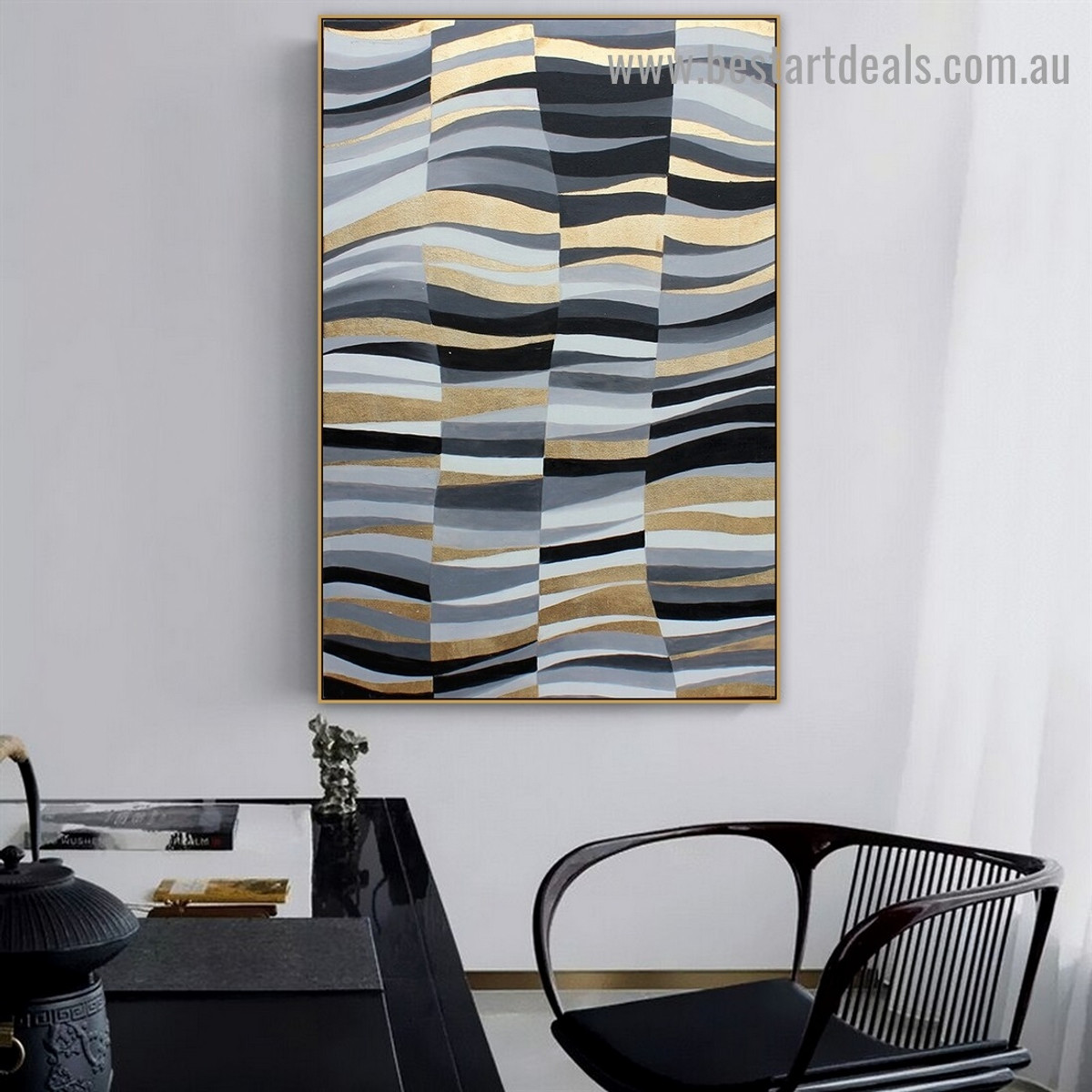 Color Sewing Abstract Modern Nordic Artwork Picture Canvas Print for Room Wall Décor