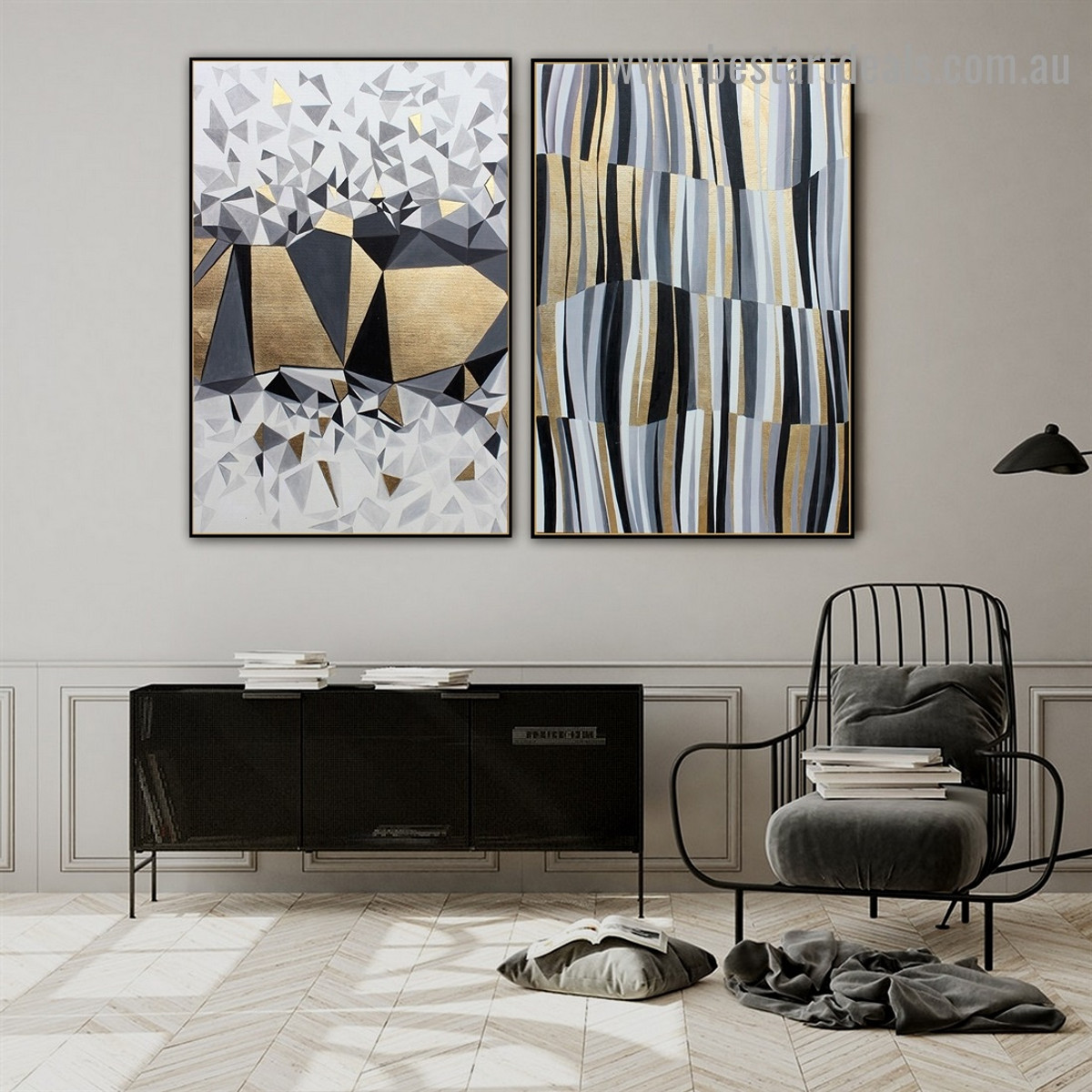Auric Chunk Abstract Modern Nordic Artwork Photo Canvas Print for Room Wall Decoration