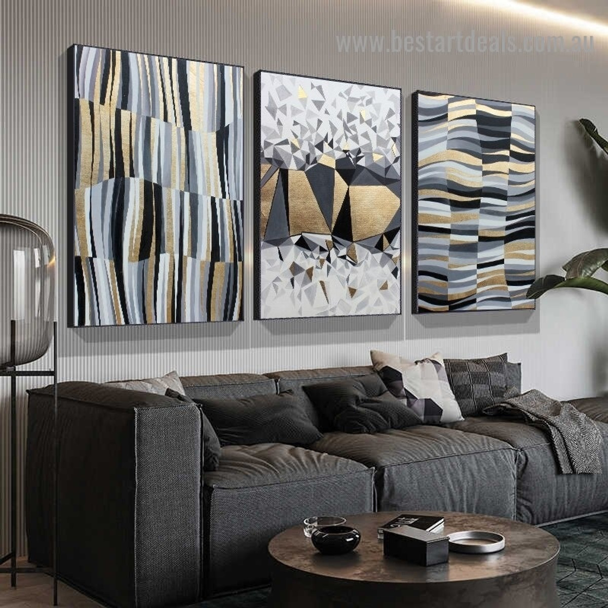 Quadrangular Cubes Abstract Modern Nordic Artwork Picture Canvas Print for Room Wall Décor