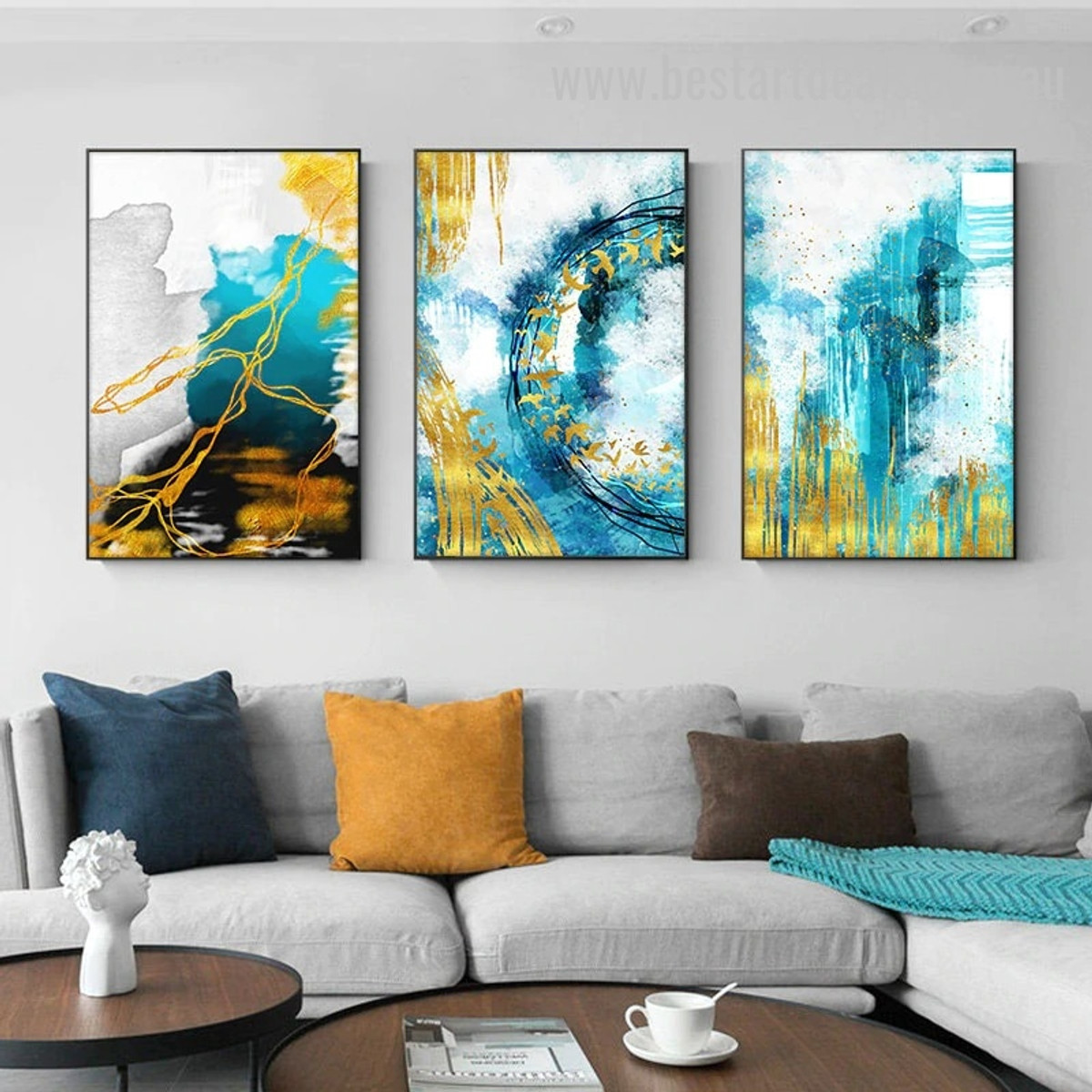 Birds Propel Abstract Modern Painting Image Canvas Print for Room Wall Adornment