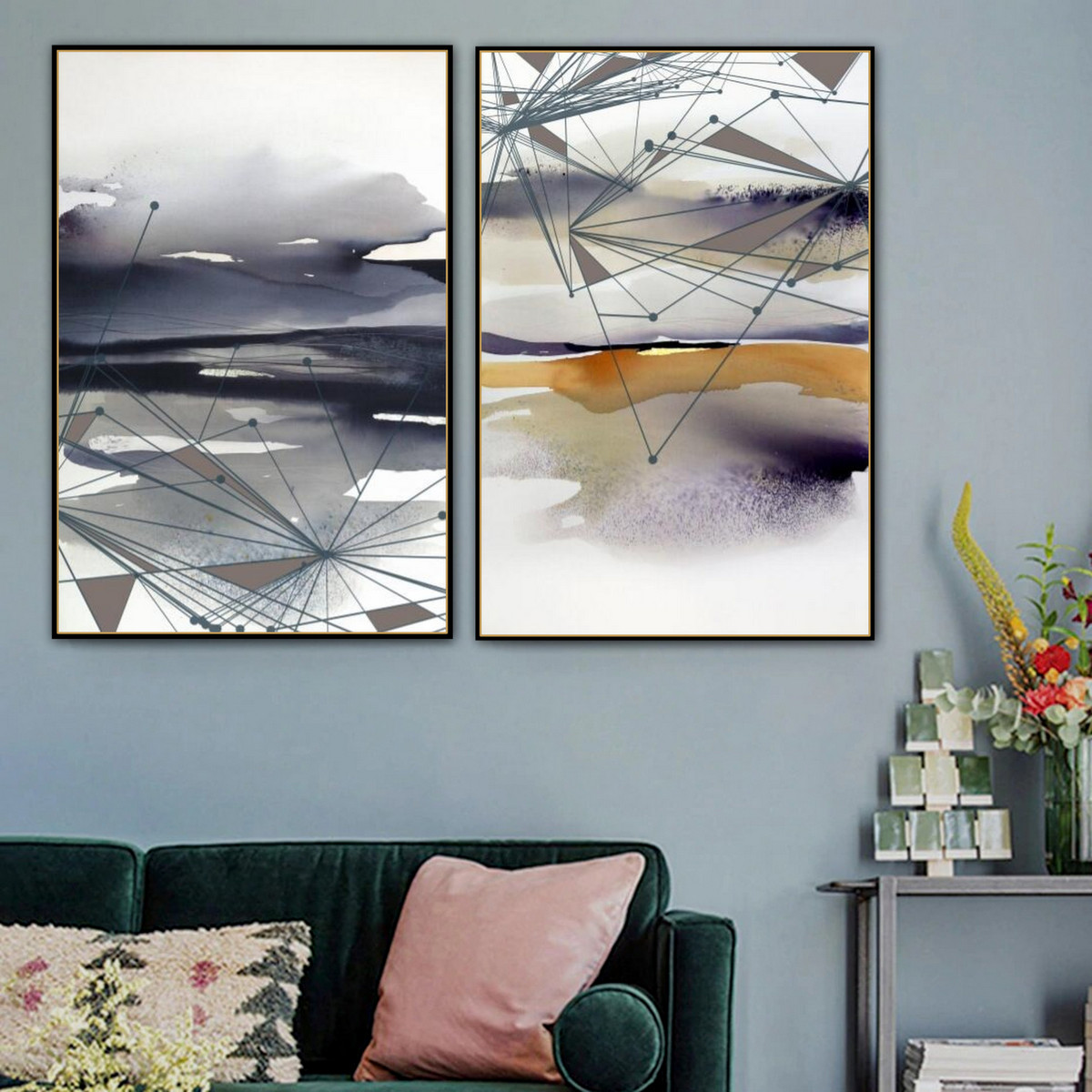 Linear Rays Abstract Nature Modern Painting Pic Canvas Print for Room Wall Ornamentation