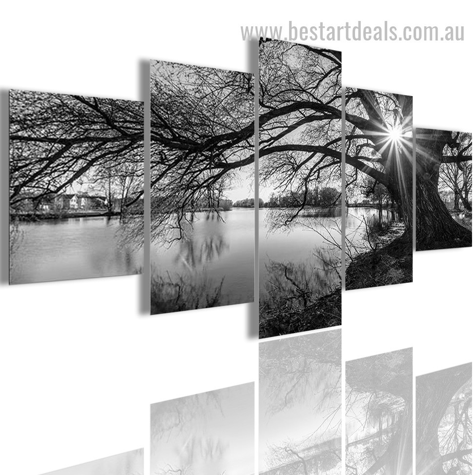 Snag Tree Botanical Landscape Vintage Smudge Photo Canvas Print