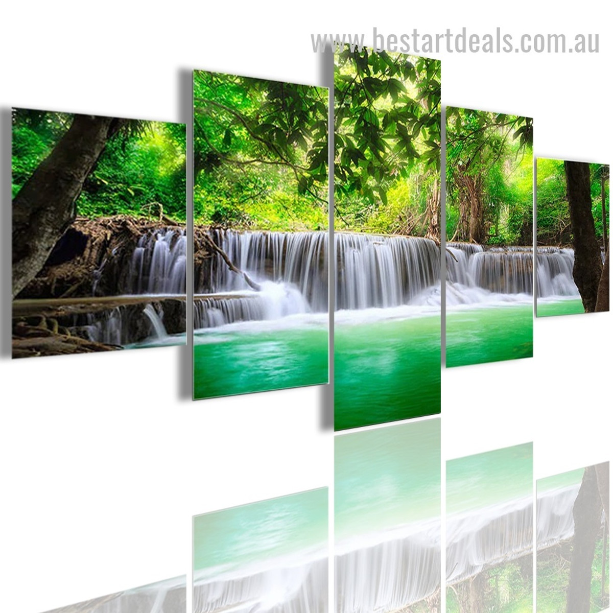 Beautiful Waterfall Nature Landscape Modern Portraiture Image Canvas Print