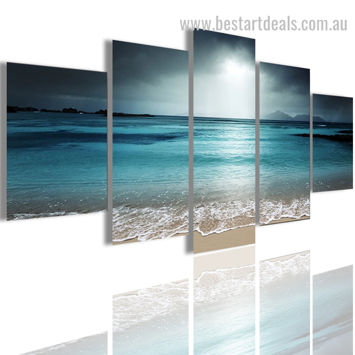 Ocean Night Nature Seascape Modern Portraiture Pic Canvas Print