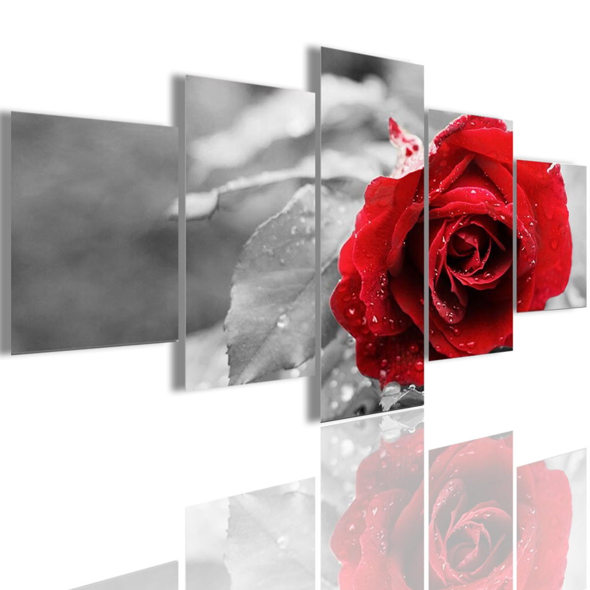 Red Poppy Daffodil Botanical Modern Painting Photo Canvas Print