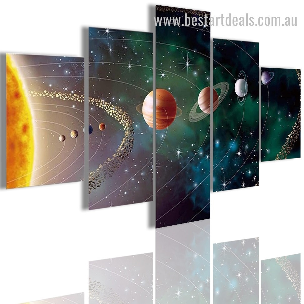 Planetary System Nature Landscape Modern Framed Artwork Image Canvas Print