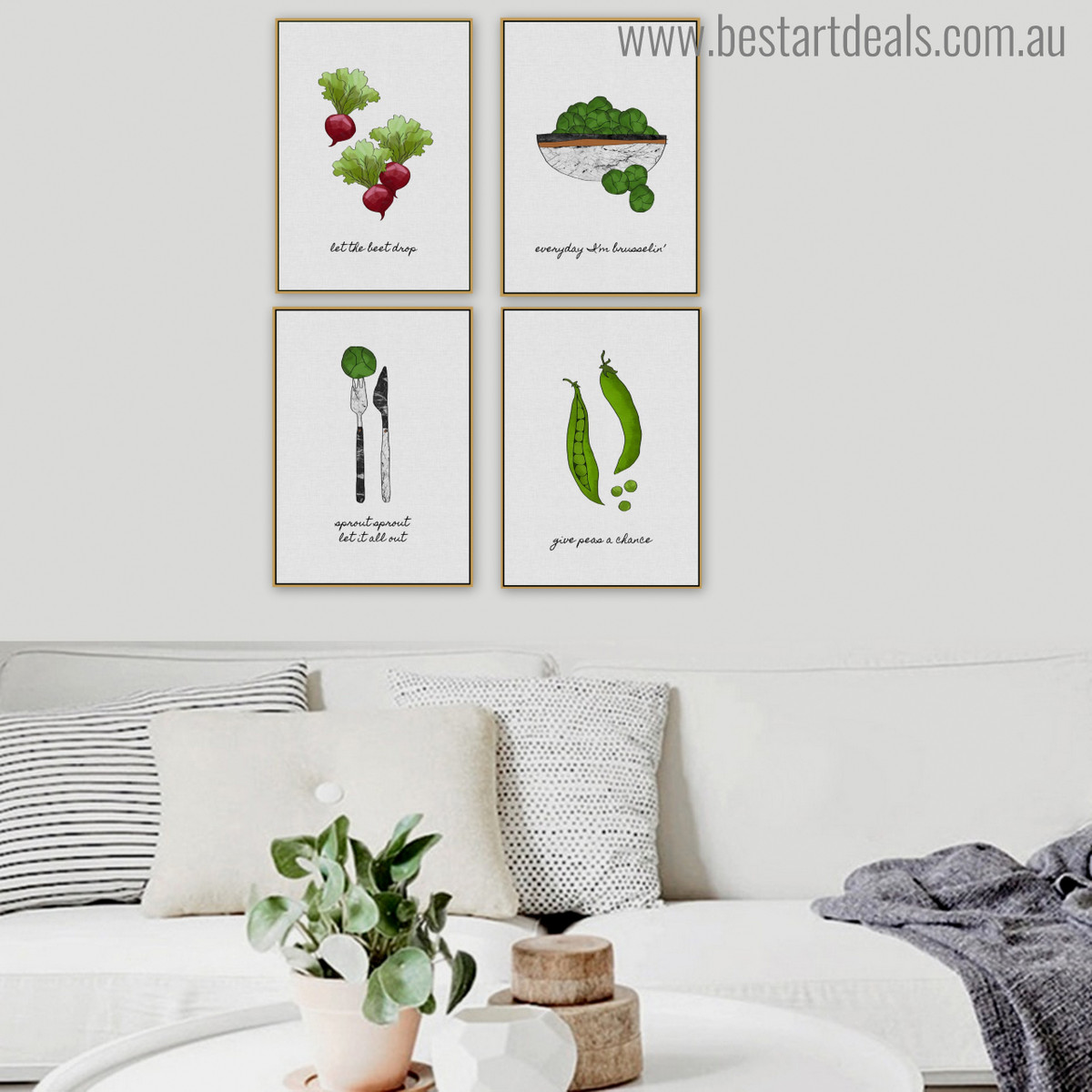 Green Veggie Modern Typography Wall Art