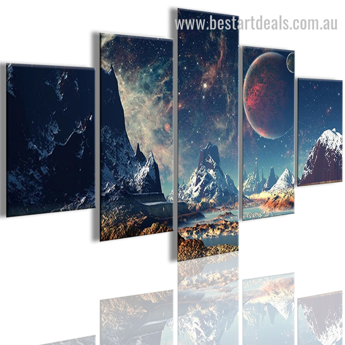 Mountains and Space Nature Landscape Modern Framed Effigy Picture Canvas Print