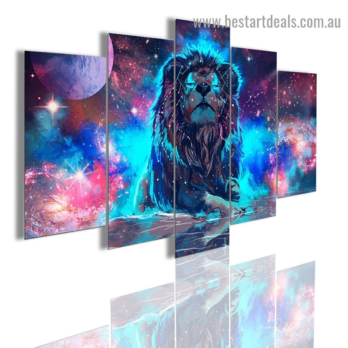 Leo Nebula Lion Animal Abstract Modern Artwork Photo Canvas Print for Room Wall Adornment