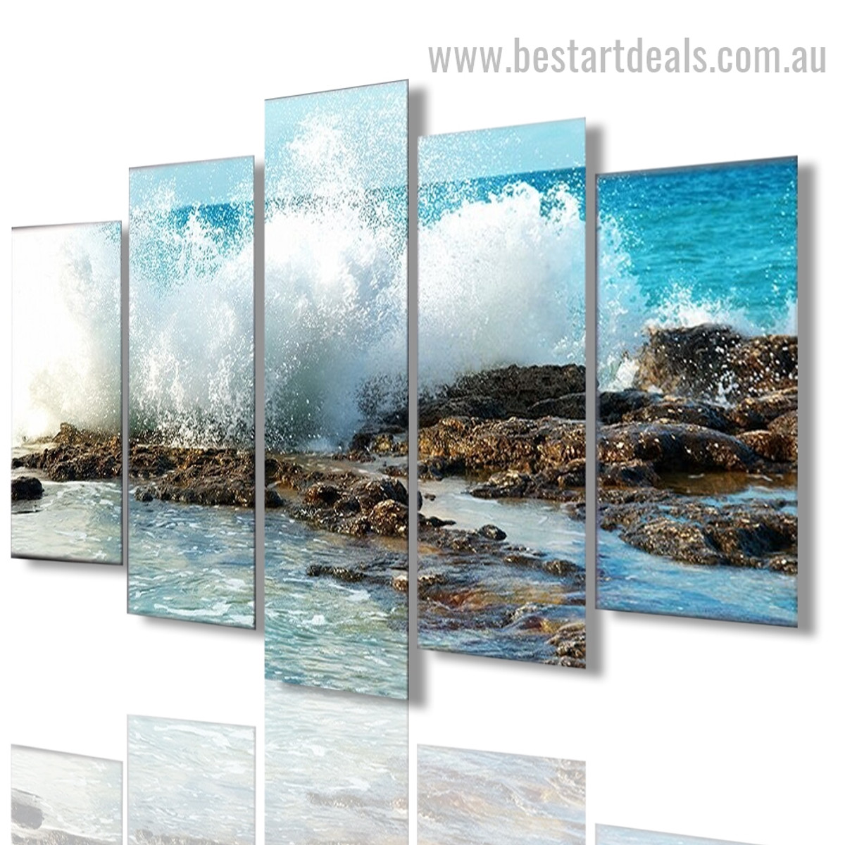 Seashore Nature Seascape Modern Framed Effigy Pic Canvas Print