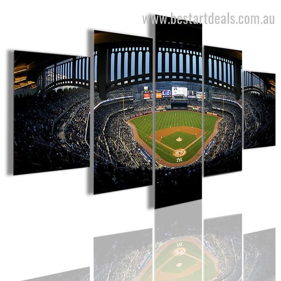 Yankee Stadium Landscape Modern Framed Effigy Pic Canvas Print