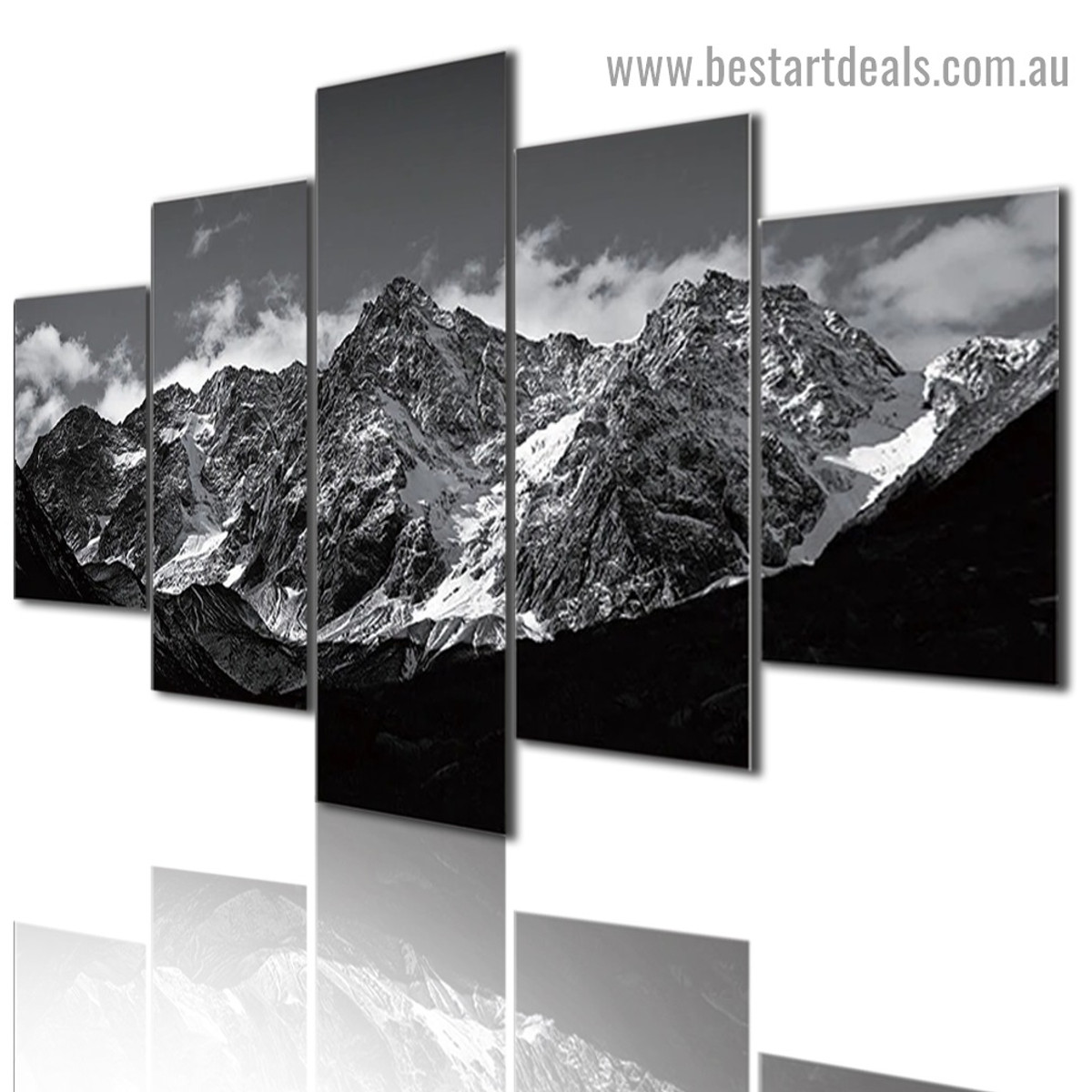 Faded Snow Mountain Nature Landscape Modern Artwork Photo Canvas Print for Room Wall Ornament