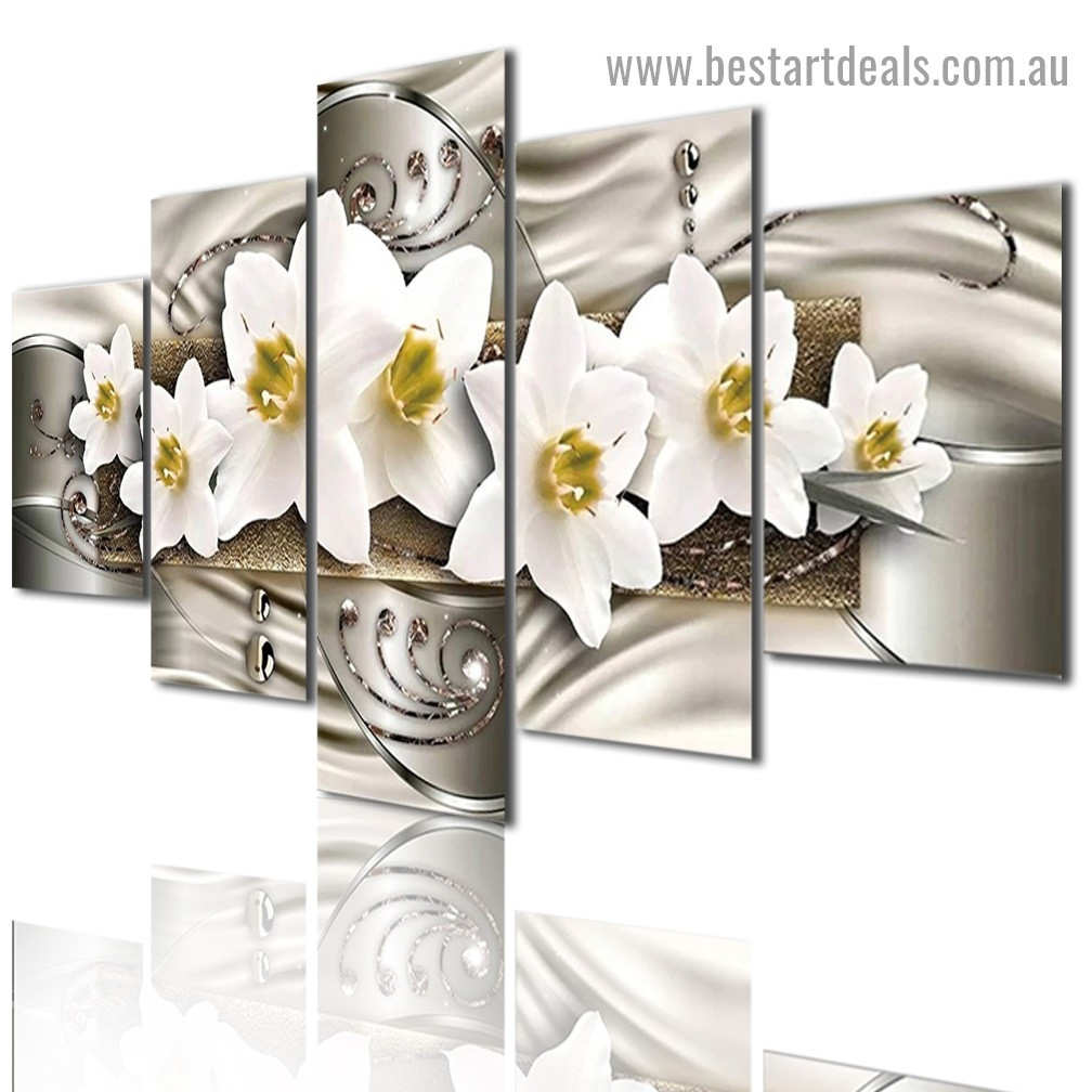 Beautiful Magnolia Flowers Abstract Botanical Modern Artwork Photo Canvas Print for Room Wall Adornment