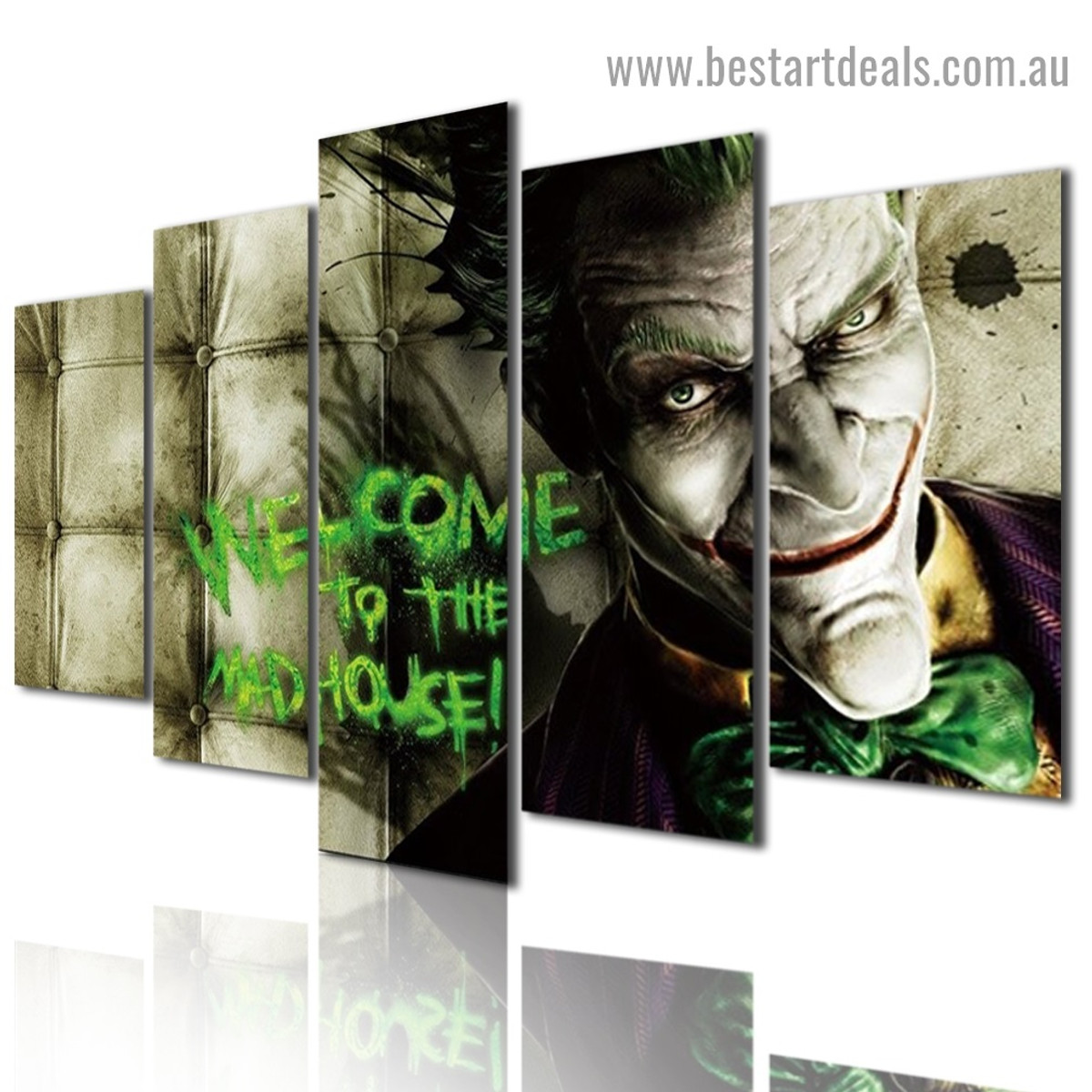 Joker Mad House Figure Typography Modern Artwork Picture Canvas Print for Room Wall Ornament