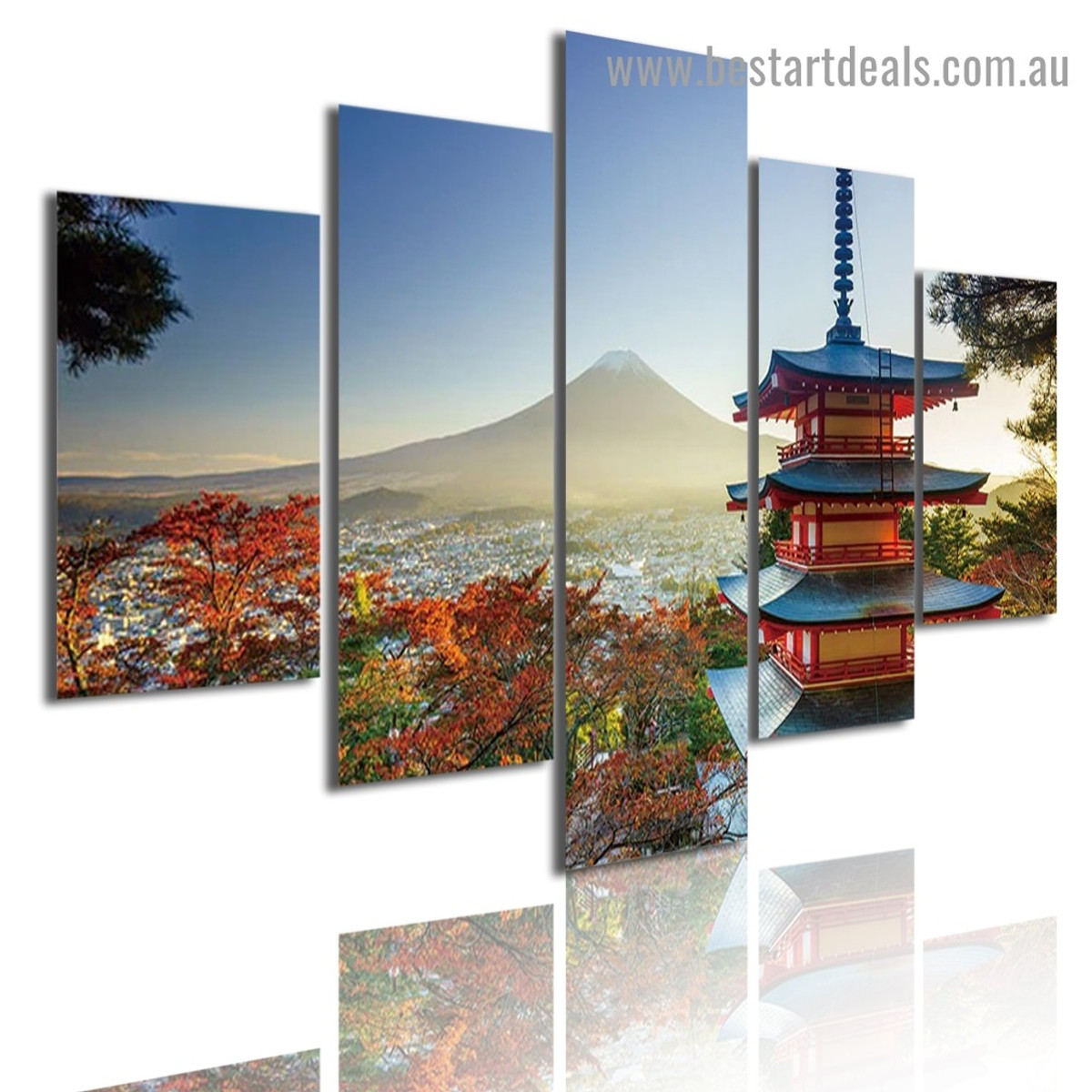 Mount Fuji Nature Landscape Modern Artwork Photo Canvas Print for Room Wall Garniture