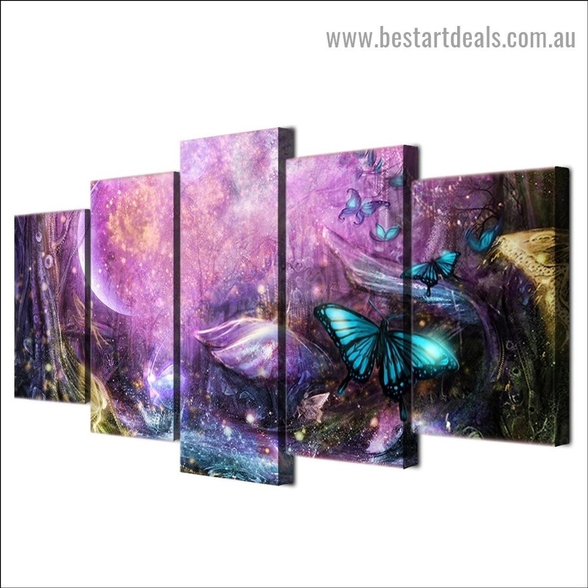 Magical Fairy Forest Animal Fantasy Modern Artwork Picture Canvas Print for Room Wall Garniture