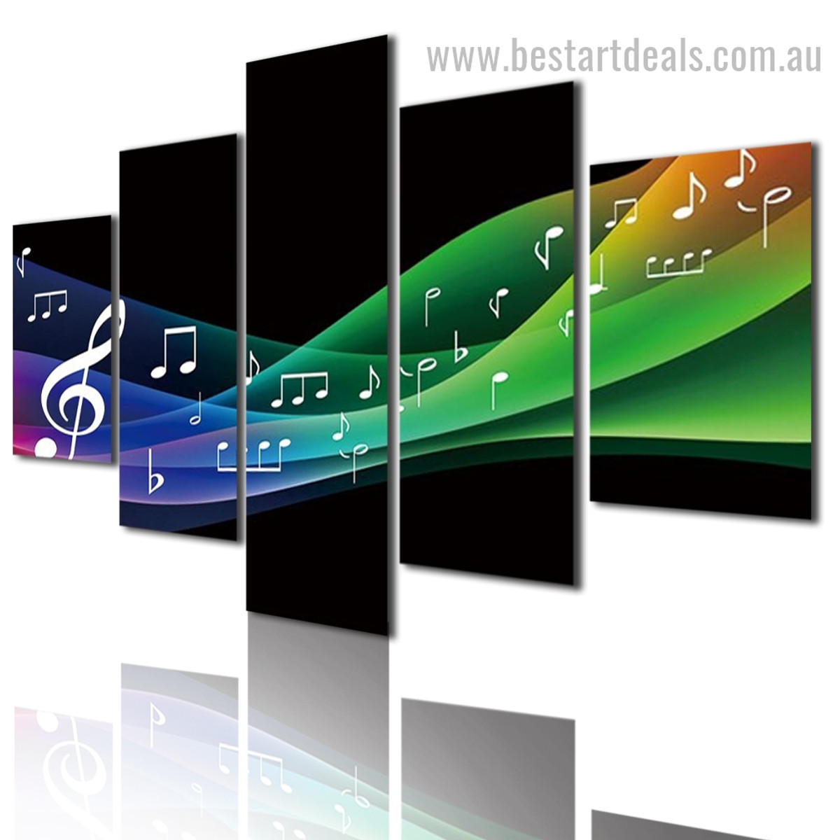 Musical Notes Abstract Modern Framed Smudge Pic Canvas Print