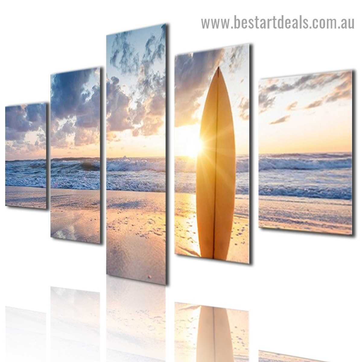 Surfboard Nature Landscape Modern Artwork Photo Canvas Print for Room Wall Adornment